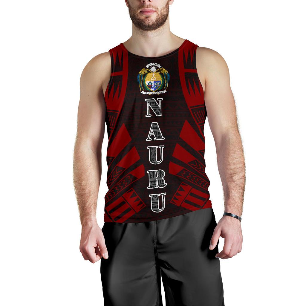 Nauru Men Tank Top - Polynesian Tattoo Red Red - Polynesian Pride