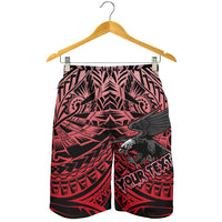 Samoa Polynesian Custom Personalised Men's Shorts - Eagle Tribal Pattern Red - Polynesian Pride