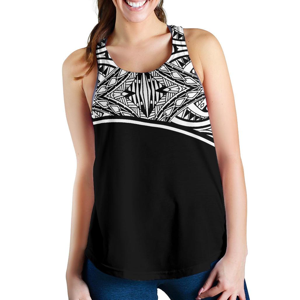 Poly Women's Racerback Tank Custom Personalised - Polynesian Style Black - Polynesian Pride