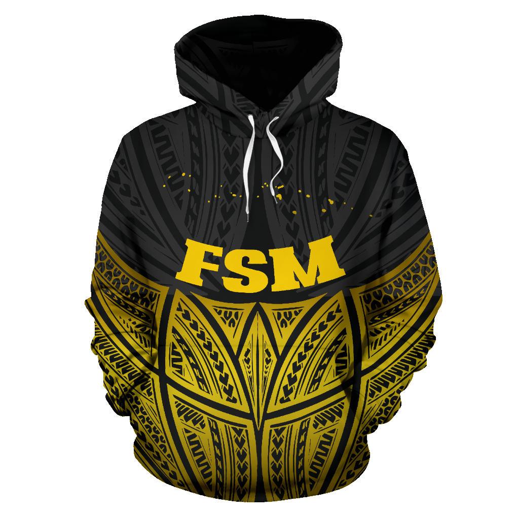 Federated States of Micronesia Polynesian Hoodie Gold Pride Map nd Seal - Polynesian Pride