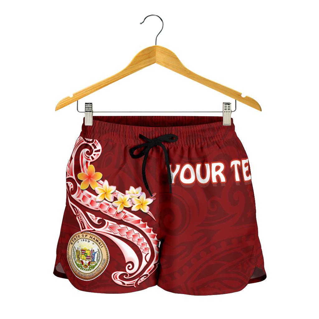 Hawaii Personalised Women's Shorts - Hawaii Seal Polynesian Patterns Plumeria - Polynesian Pride