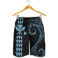 Kanaka Hawaii Map Polynesian Men's Short Blue - Polynesian Pride