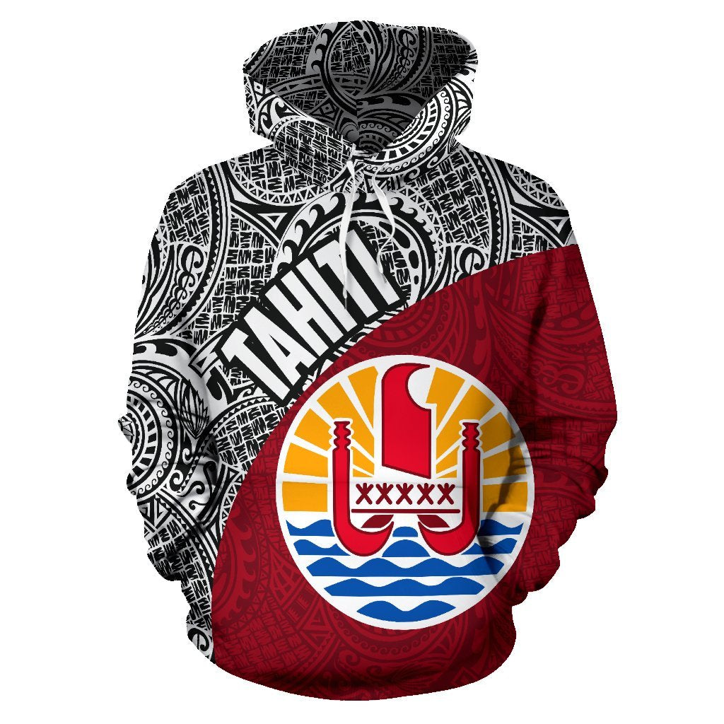 Tahiti Hoodie Tahiti Flag Polynesia Tattoo Red - Polynesian Pride