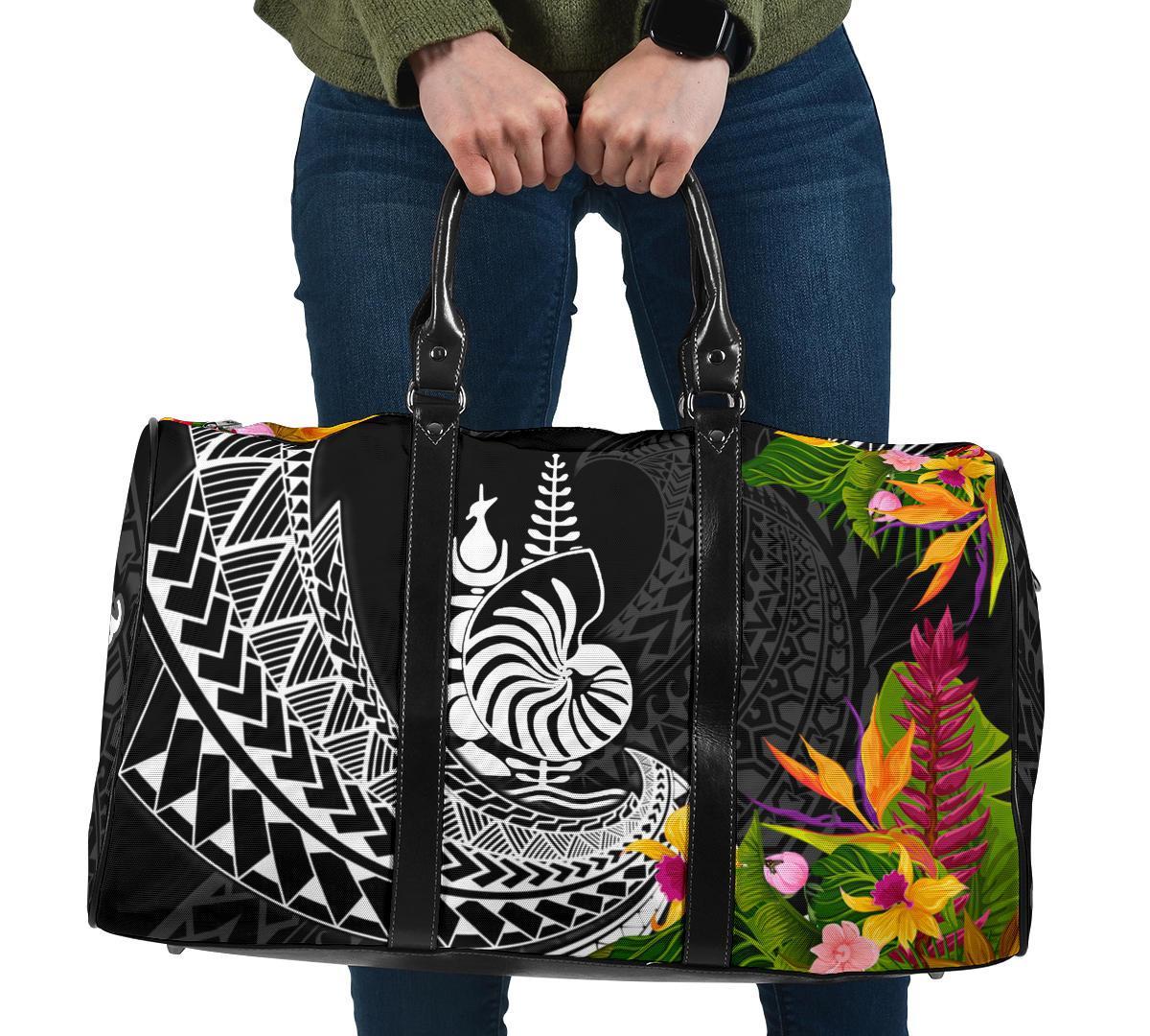 New Caledonia Travel Bag - Custom Personalised Seal Spiral Polynesian Patterns Travel Bag - Black - New Caledonia One size Black - Polynesian Pride