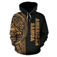 American Samoa Polynesian Hoodie Yellow Line - Polynesian Pride