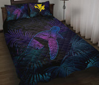 Hawaii Quilt Bed Set - Hawaii Turtle And Palm Polynesian Retrospective - Polynesian Pride