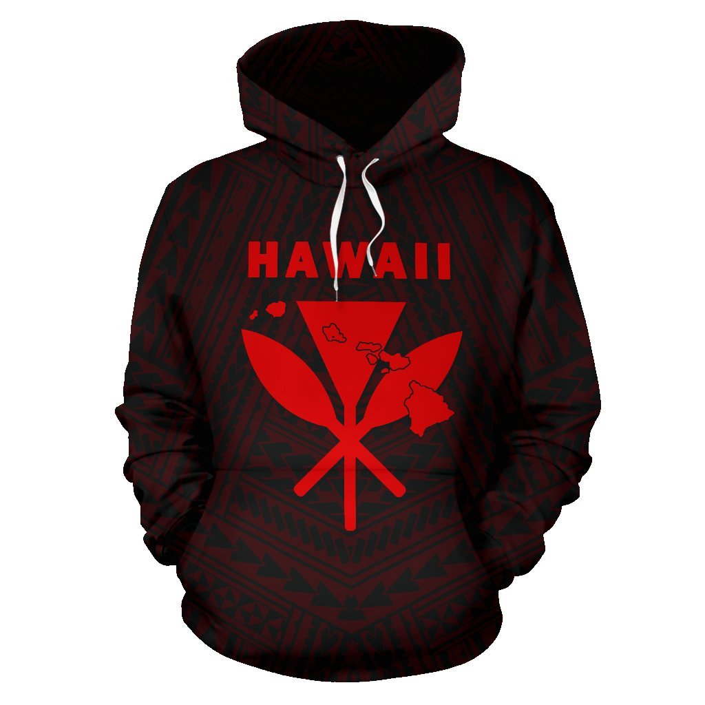 Hawaii Kanaka Polynesian Hoodie Red - Polynesian Pride