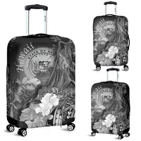 Polynesian Hawaii Luggage Covers - Humpback Whale with Tropical Flowers (White) - Polynesian Pride