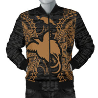 Papua New Guinea Polynesian Men's Bomber Jacket Map Gold Gold - Polynesian Pride