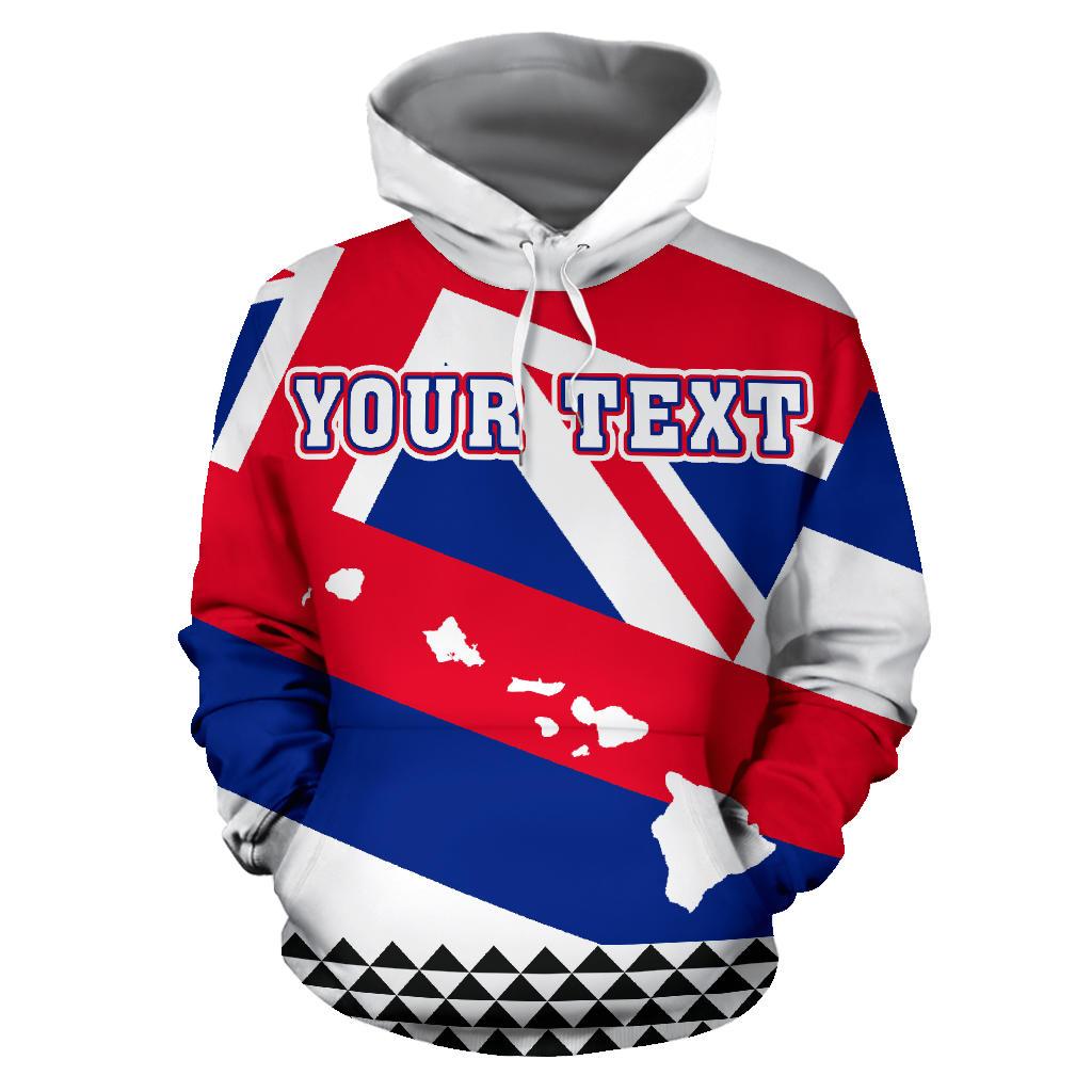 Hawaii Flag Poly Tribal Custom Hoodie - Polynesian Pride