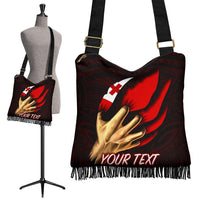 Tonga Personalised Crossbody Boho Handbag - Tonga In Me (Red) - Polynesian Pride