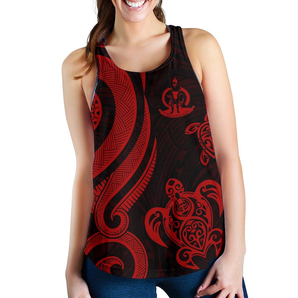 Vanuatu Women's Racerback Tank - Red Tentacle Turtle - Polynesian Pride
