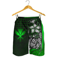 Polynesian Hawaii Men Shorts Green - Turtle with Hook - Polynesian Pride
