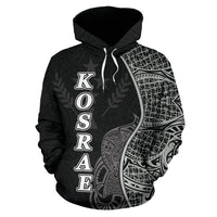 Kosrae Polynesian Hoodie Coconut Tree Black - Polynesian Pride