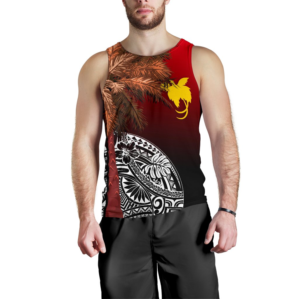 Papua New Guinea Men's Tank Top - Polynesian Palm Tree - Polynesian Pride