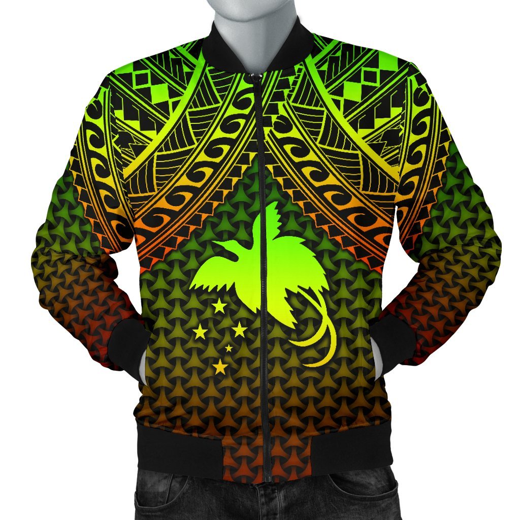 Polynesian Papua New Guinea Personalised Men's Bomber Jacket - Reggae Vintage Polynesian Patterns Reggae - Polynesian Pride