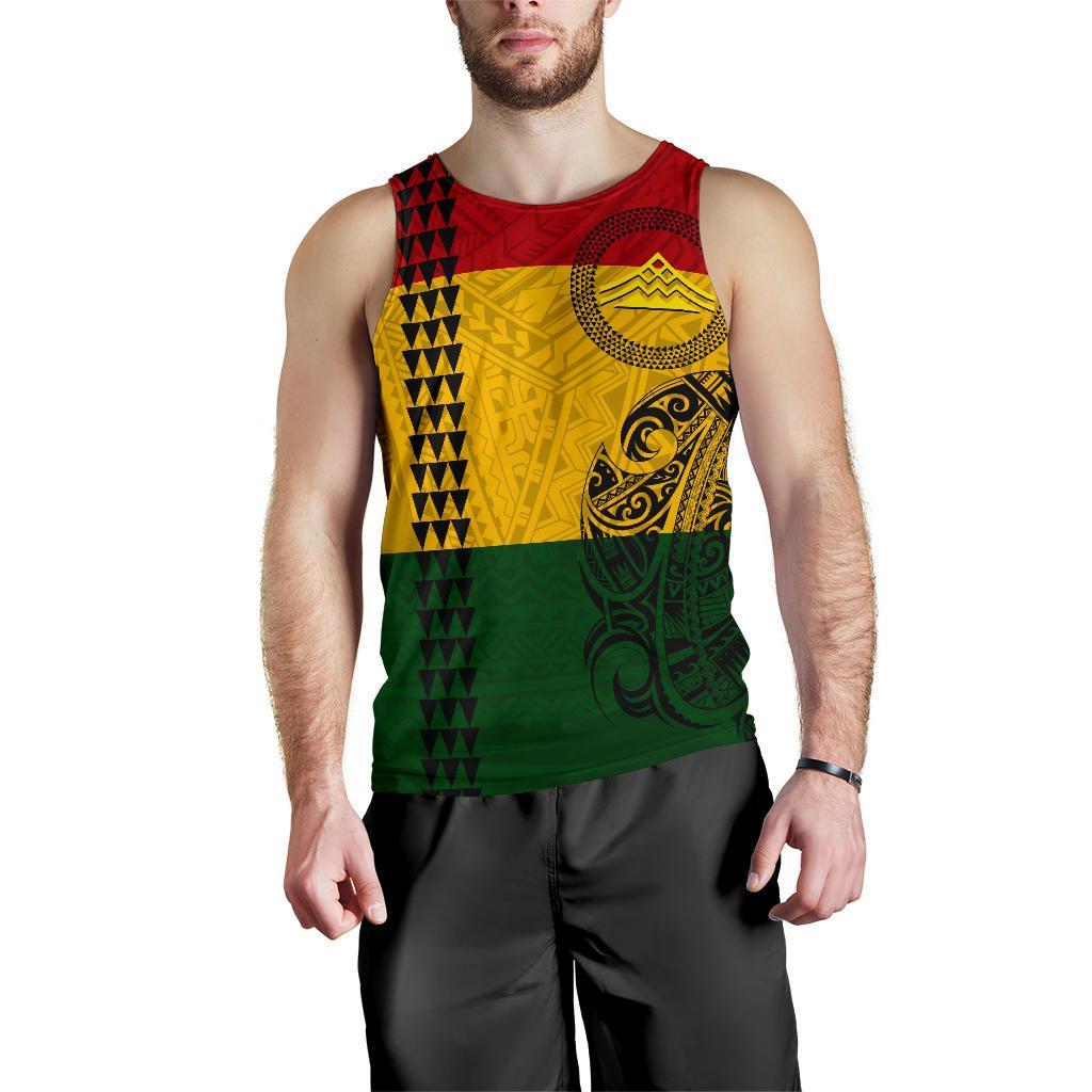 Hawaii Kanaka Flag Polynesian Personalized Men's Tank Top - Mauna Kea Protectors - Polynesian Pride