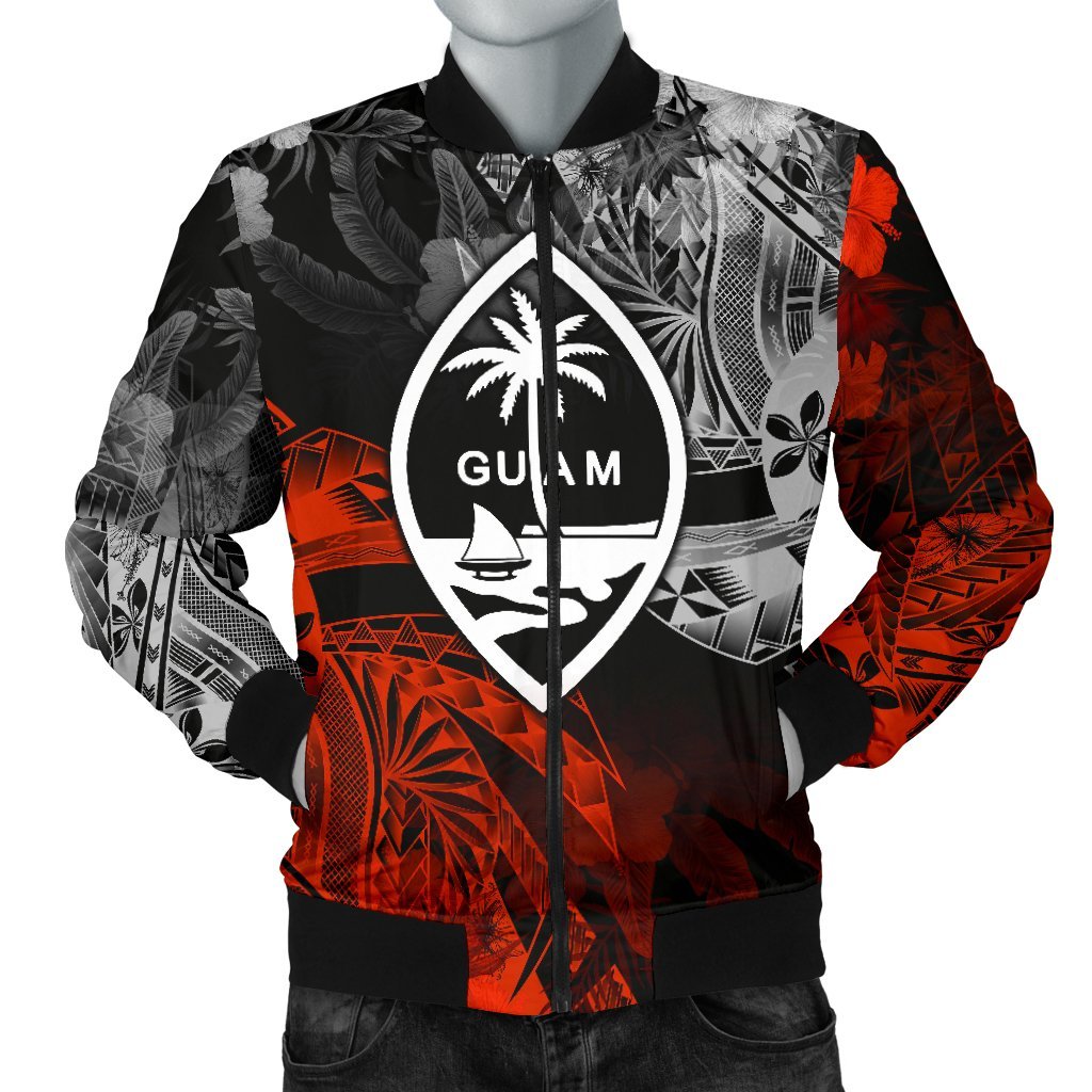 Guam Polynesian Men's Bomber - Vintage Polynesian Red - Polynesian Pride