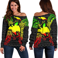 Papua New Guinea Polynesian Shoulder Sweater Map Reggae Art - Polynesian Pride