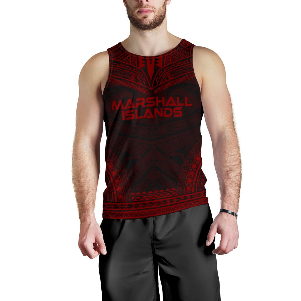 Marshall Islands Men's Tank Top - Polynesian Chief Red Version Red - Polynesian Pride