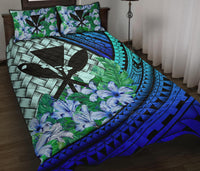Kanaka Maoli (Hawaiian) - Quilt Bed Set Lauhala Polynesian Hibiscus Blue - Polynesian Pride