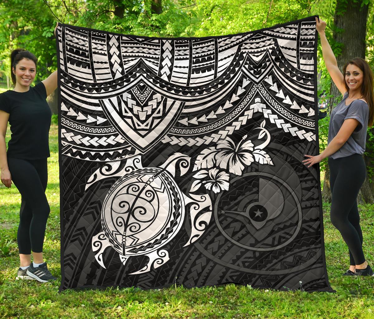 Yap Polynesian Premium Quilt - White Turtle - Polynesian Pride