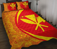 Hawaii Quilt Bed Set Kanaka Polynesian - Circle Style Red And Yellow - Polynesian Pride
