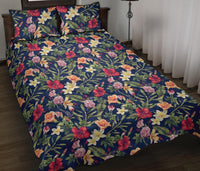 Tropical Hibiscus Red And Plumeria White Quilt Bed Set - Polynesian Pride