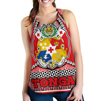 Tonga Polynesian Women's Racerback Tank - Coat Of Arms - Polynesian Pride