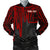 American Samoa Personalised Men's Bomber Jacket - Seal With Polynesian Pattern Heartbeat Style (Red) Red - Polynesian Pride