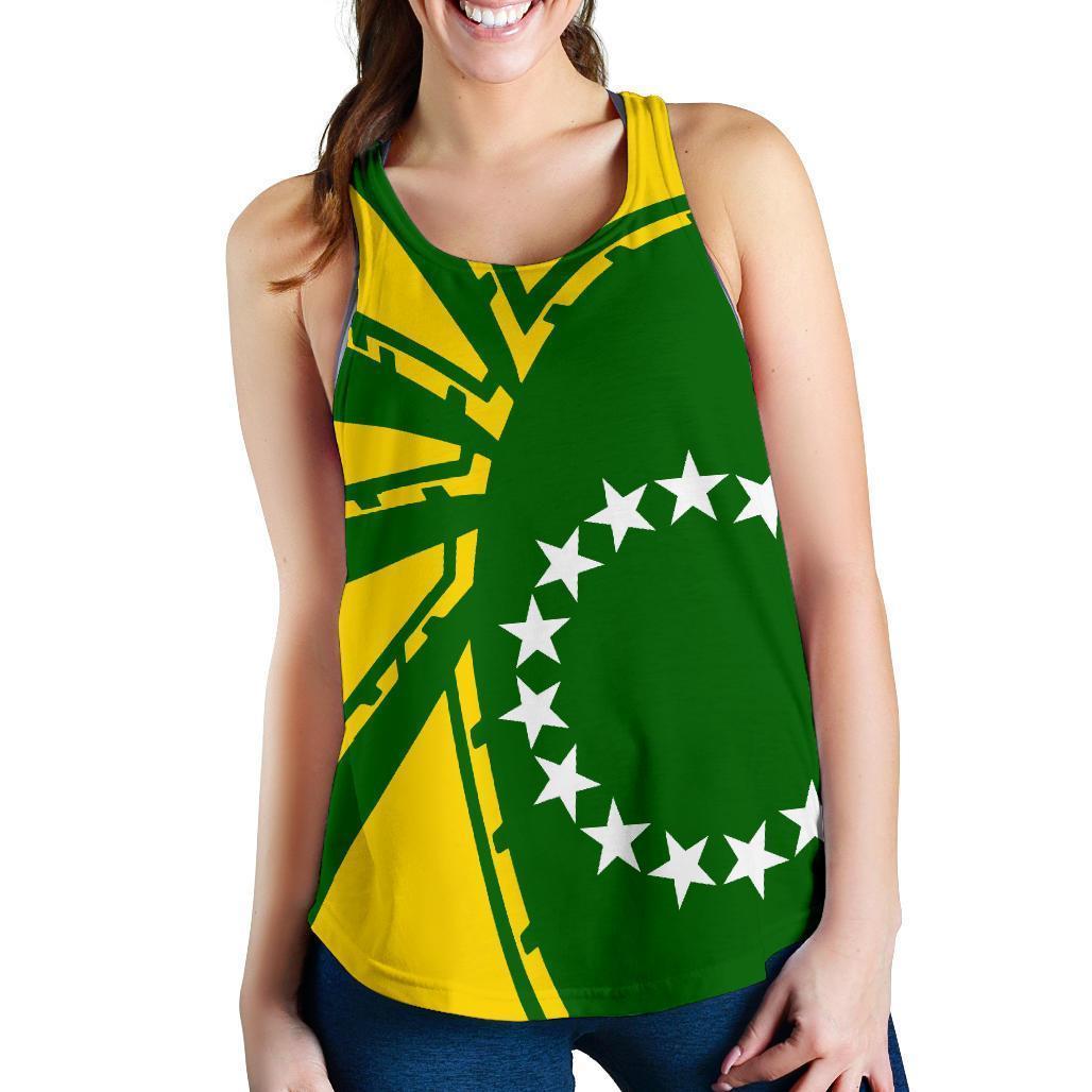Cook Island Tank Top For Women Premium Style White - Polynesian Pride