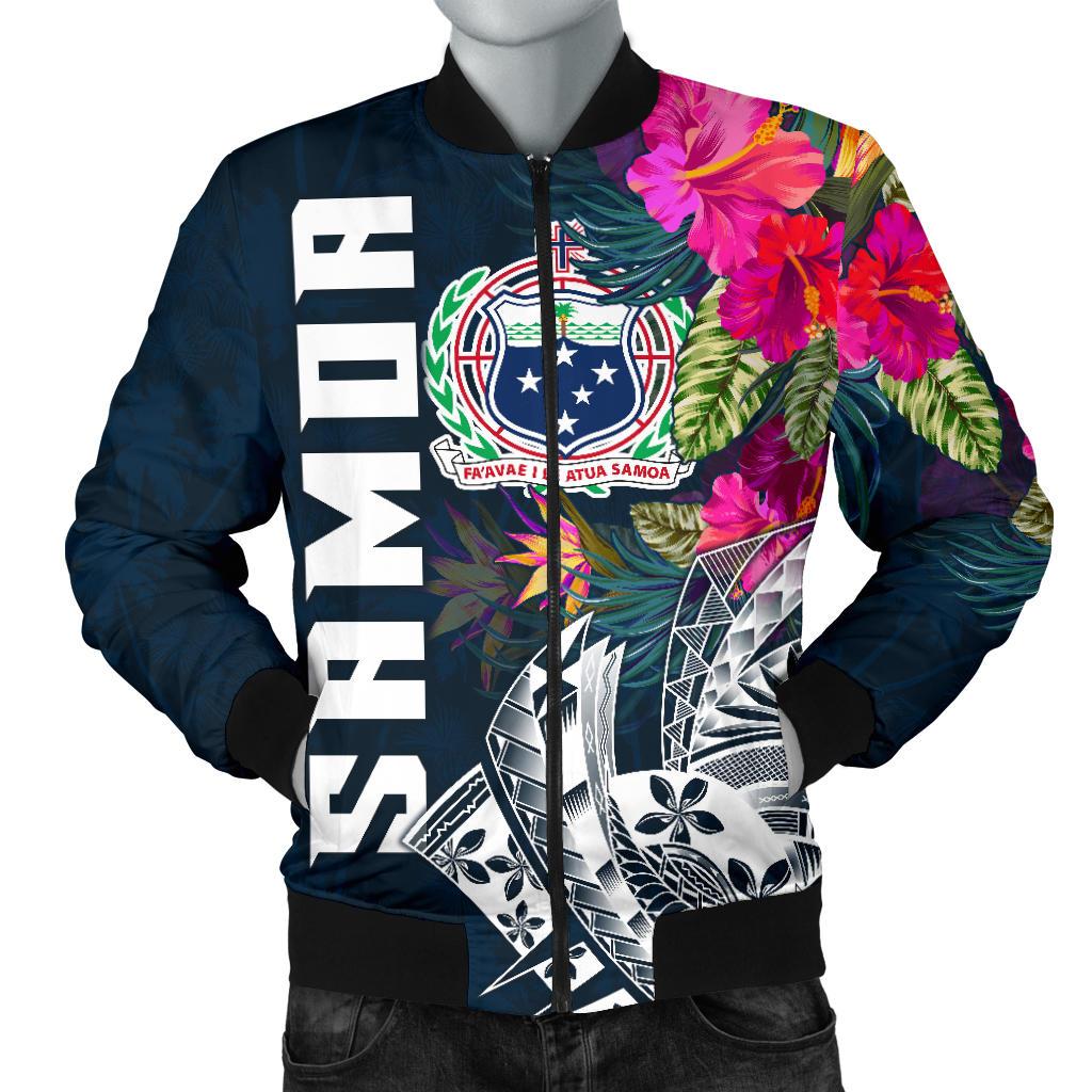Samoa Men's Bomber Jacket - Samoan Summer Vibes Blue - Polynesian Pride
