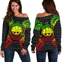 Federated States Of Micronesia Polynesian Shoulder Sweater Map Reggae Art - Polynesian Pride