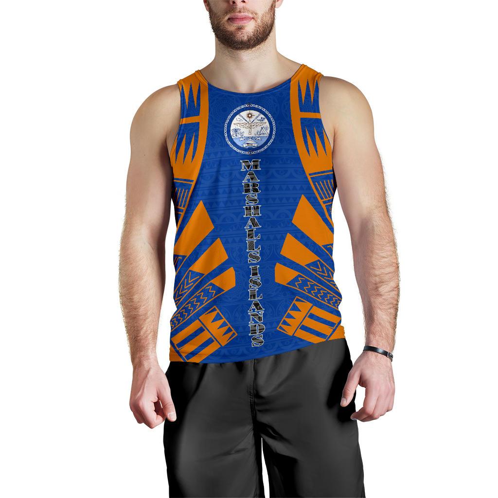 Marshall Islands Men Tank Top - Polynesian Tattoo Flag White - Polynesian Pride