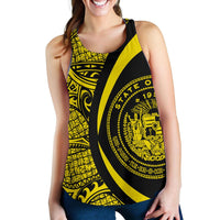 Hawaii Yellow Polynesian Women's Racerback Tank - Circle Style - Polynesian Pride