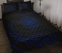 American Samoa Quilt Bed Set - Blue - Frida Style - Polynesian Pride
