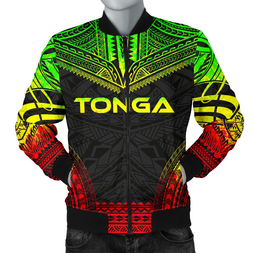 Tonga Polynesian Chief Men's Bomber Jacket - Reggae Version Reggae - Polynesian Pride