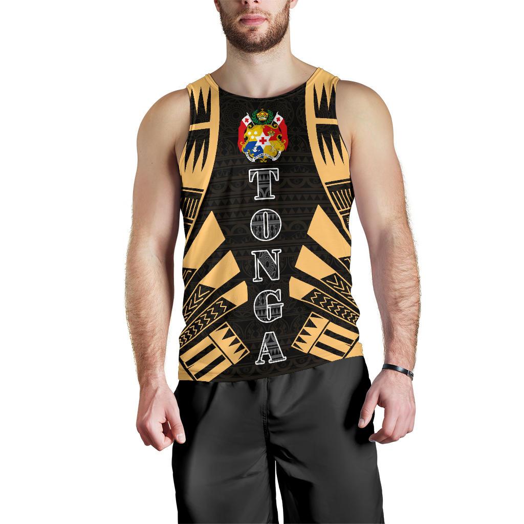 Tonga Men Tank Top - Polynesian Tattoo Gold Gold - Polynesian Pride