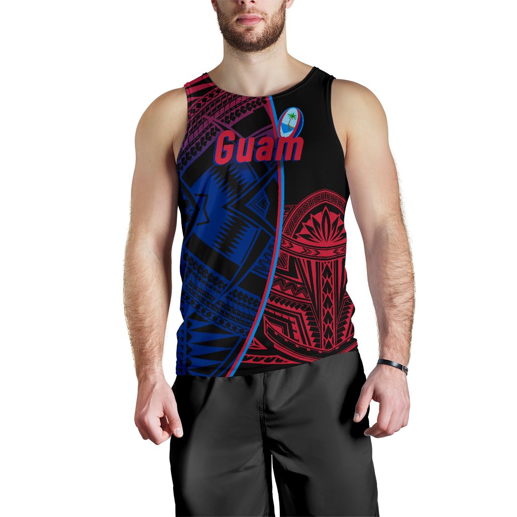 Guam Rugby Men Tank Top Impressive Version Blue - Polynesian Pride