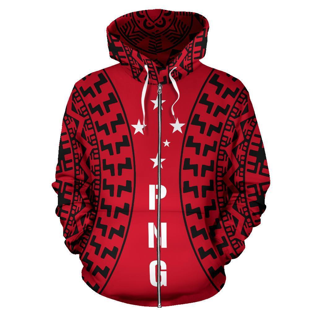 Papua New Guinea All Over Zip up Hoodie Polynesian New Tattoo - Polynesian Pride