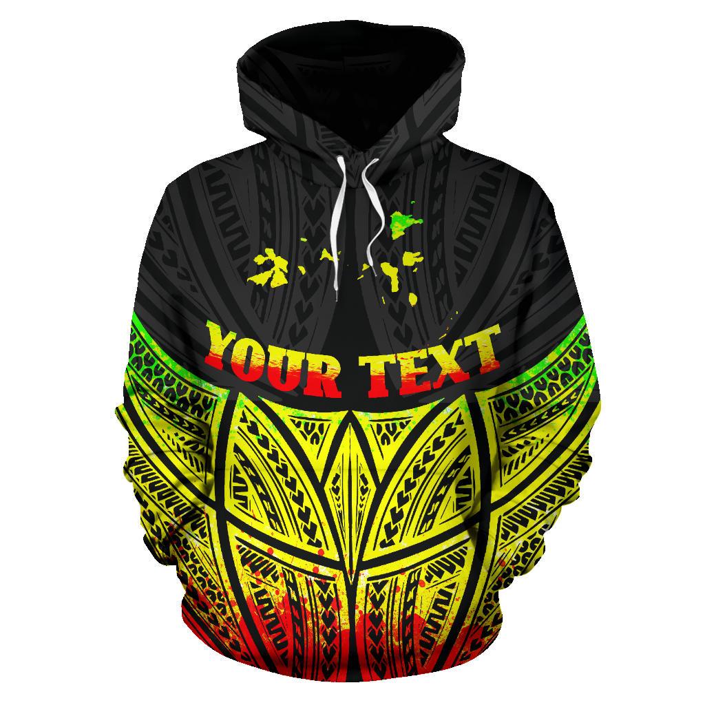 Chuuk Polynesian Custom Hoodie Reggae Pride Map nd Seal - Polynesian Pride
