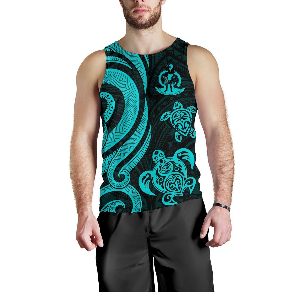 Vanuatu Men's Tank Top - Turquoise Tentacle Turtle - Polynesian Pride