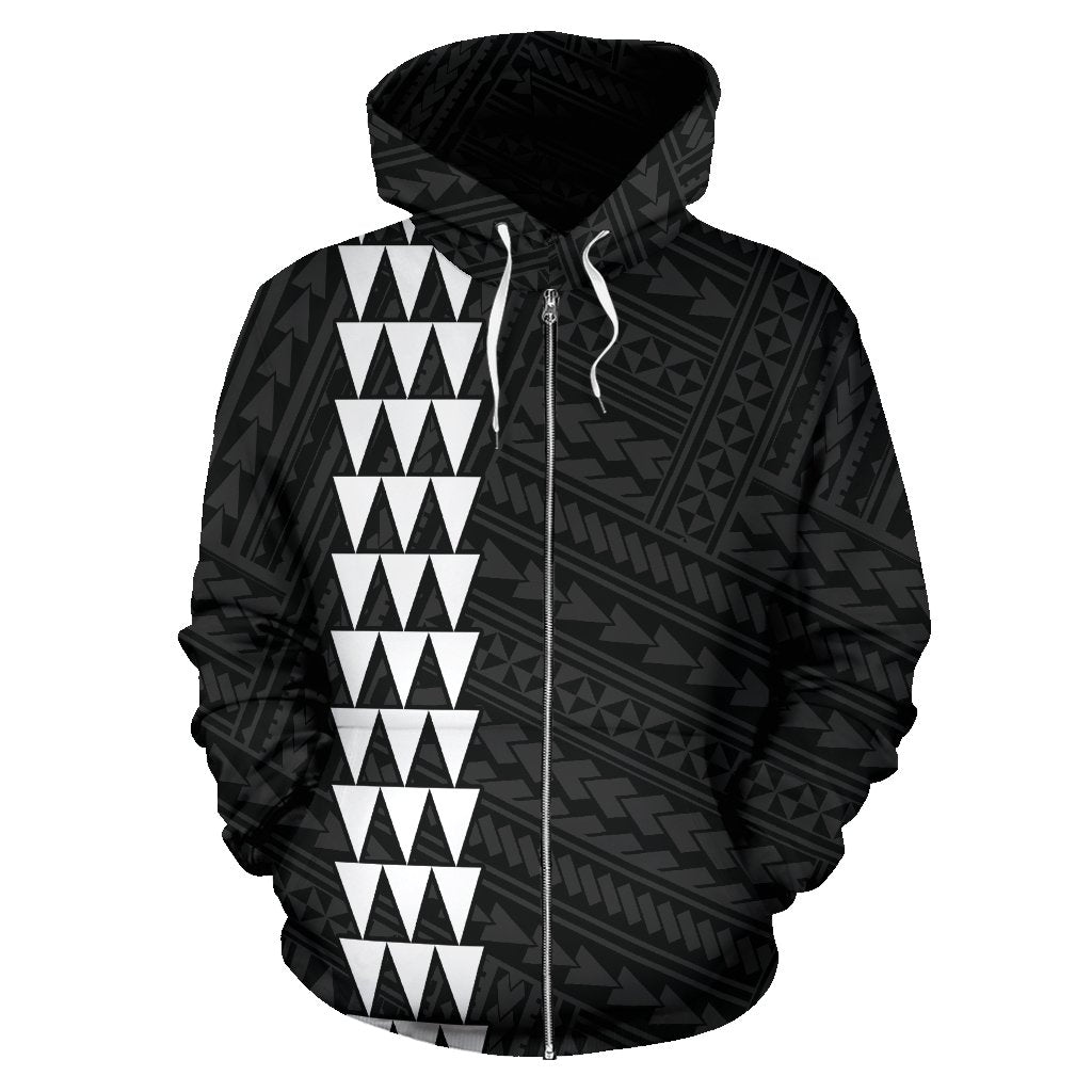 Hawaii Kakau Polynesian White Hammerhead Shark Hoodie (Zip) - Polynesian Pride