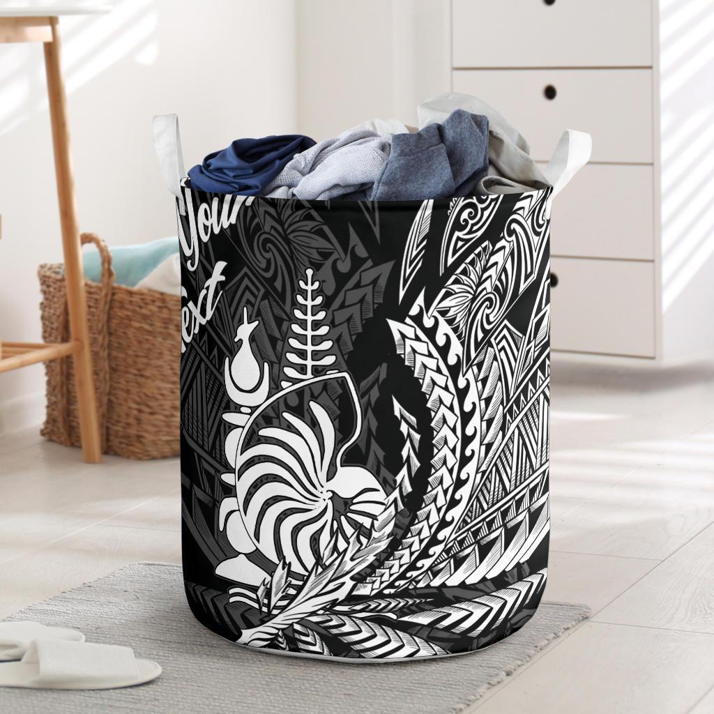 New Caledonia Laundry Basket - Custom Personalised Wings Style Laundry Basket - New Caledonia One Size Black - Polynesian Pride