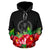 Vanuatu Polynesian Hoodie Black Hibiscus - Polynesian Pride
