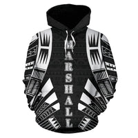 Marshall Islands All Over Hoodie Black Tattoo Style - Polynesian Pride