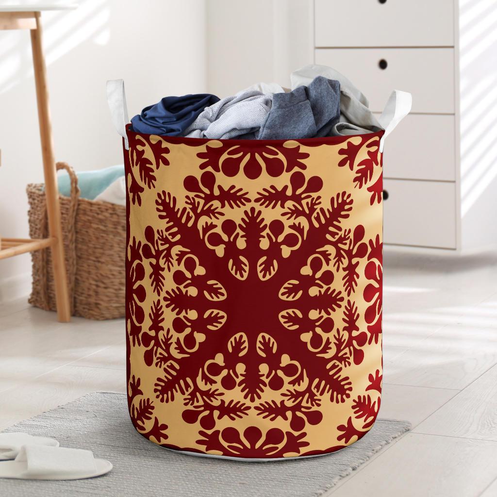 Hawaiian Quilt Vintage Laundry Basket AH Laundry Basket - 1 One Size White - Polynesian Pride