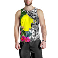 Palau Men's Tank Top White - Turtle Plumeria Banana Leaf - Polynesian Pride