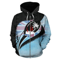 Fiji Rugby Zip up Hoodie Fiji Flag Coat of Arms Style Special K6 - Polynesian Pride