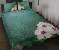 White Hibiscus Quilt Bed Set - Polynesian Pride